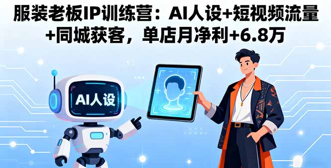 服装老板IP训练营：AI人设+短视频流量+同城获客，单店月净利+6.8万-副业心选