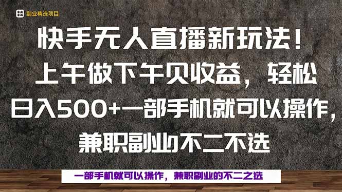一部手机，上午做 下午见收益，学会秒上手，轻松日入500+-副业心选