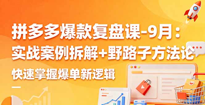 拼多多爆款复盘课-9月：实战案例拆解+野路子方法论，快速掌握爆单新逻辑-副业心选
