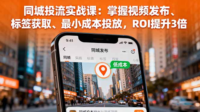 同城投流实战课：掌握视频发布、标签获取、最小成本投放，ROI提升3倍-副业心选