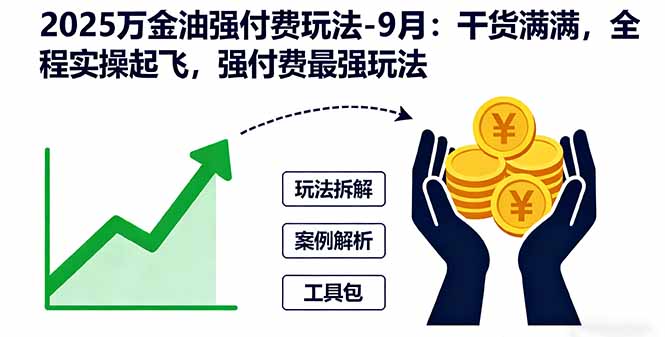 2025万金油强付费玩法-9月：干货满满，全程实操起飞，强付费最强玩法-副业心选