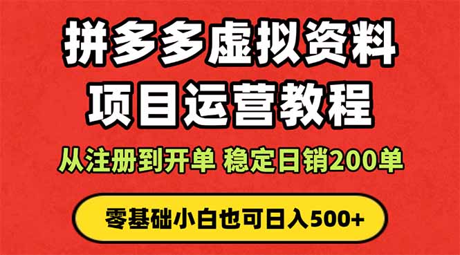拼多多开店运营课程： 蓝海变现玩法，轻松实现睡后收入 零基础小白也可…-副业心选