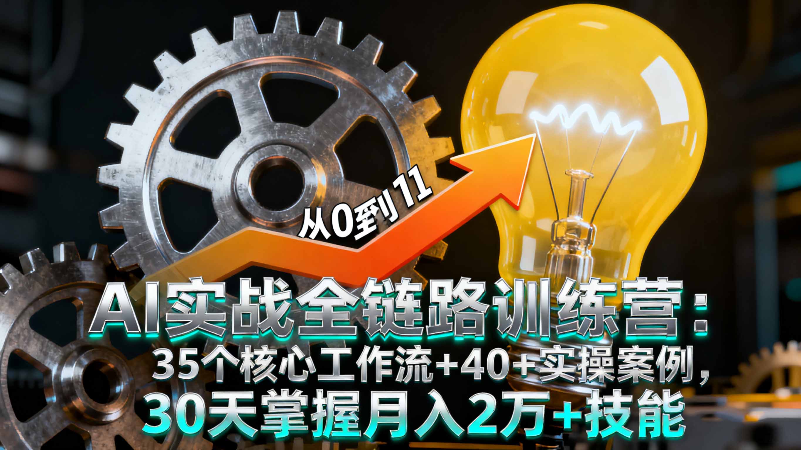 AI实战全链路训练营：35个核心工作流+40+实操案例，30天掌握月入2万+技能-副业心选