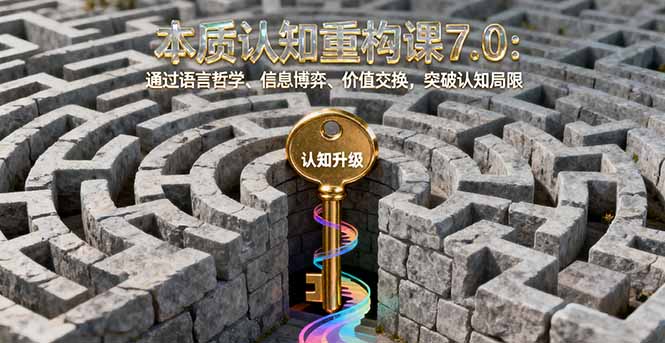 本质认知重构课7.0：通过语言哲学、信息博弈、价值交换，突破认知局限-副业心选