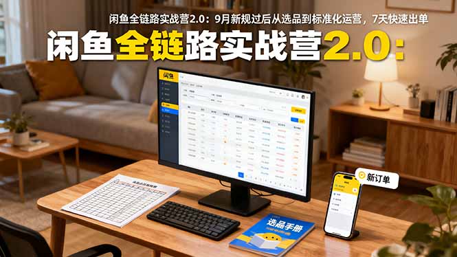 闲鱼全链路实战营2.0：9月新规过后从选品到标准化运营，7天快速出单-副业心选