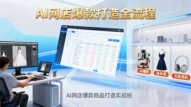 AI网店爆款商品打造实战班:AI技术实现商品图智能处理,快速搭建AI网店 - 副业心选-副业心选