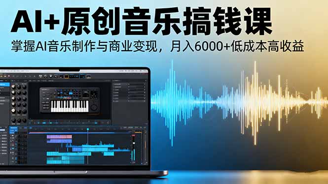 AI+原创音乐搞钱课：掌握AI音乐制作与商业变现，月入6000+低成本高收益 - 副业心选-副业心选