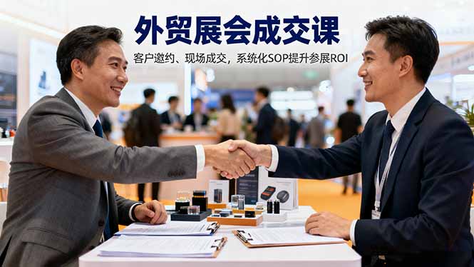 外贸展会成交课，含目标制定、客户邀约、现场成交，系统化SOP提升参展ROI - 副业心选-副业心选