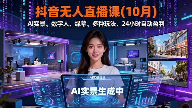 抖音无人直播课(10月-副业心选