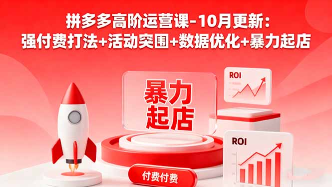 拼多多高阶运营课-10月更新：强付费打法+活动突围+数据优化+暴力起店-副业心选