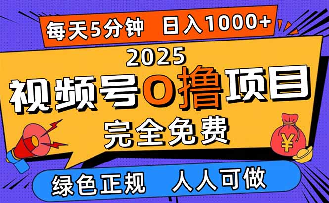 2025视频号0撸项目，5分钟一个号，日入1000+，人人可做 - 副业心选-副业心选