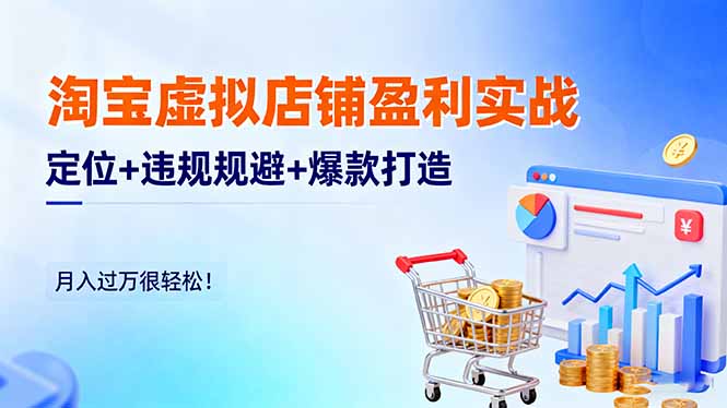 淘宝虚拟店铺盈利实战：定位+违规规避+爆款打造，月入过万很轻松！ - 副业心选-副业心选