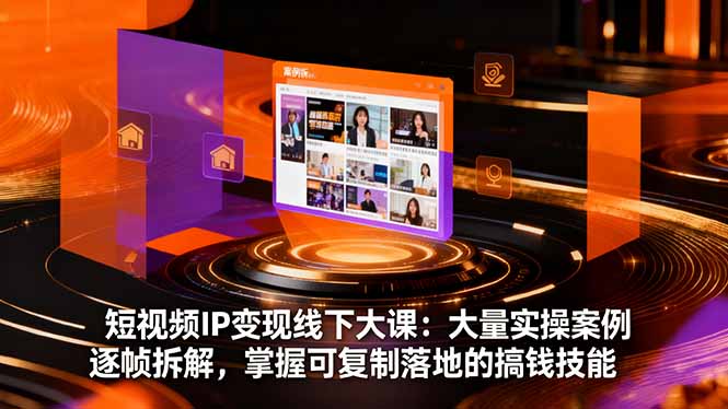 短视频IP变现线下大课：大量实操案例逐帧拆解，掌握可复制落地的搞钱技能 - 副业心选-副业心选