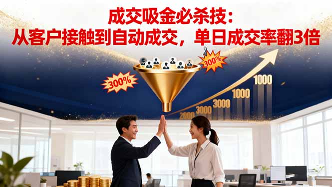 吸金成交营销必杀技：从客户接触到自动成交，单日成交率翻3倍-副业心选