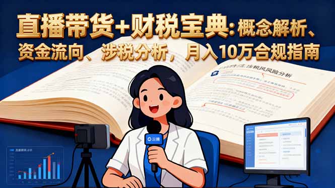 直播带货+财税宝典：概念解析、资金流向、涉税分析，月入10万合规指南 - 副业心选-副业心选