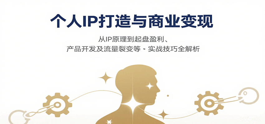 个人IP打造与商业变现，从IP原理到起盘盈利、产品开发及流量裂变等实战技巧全解析 - 副业心选-副业心选
