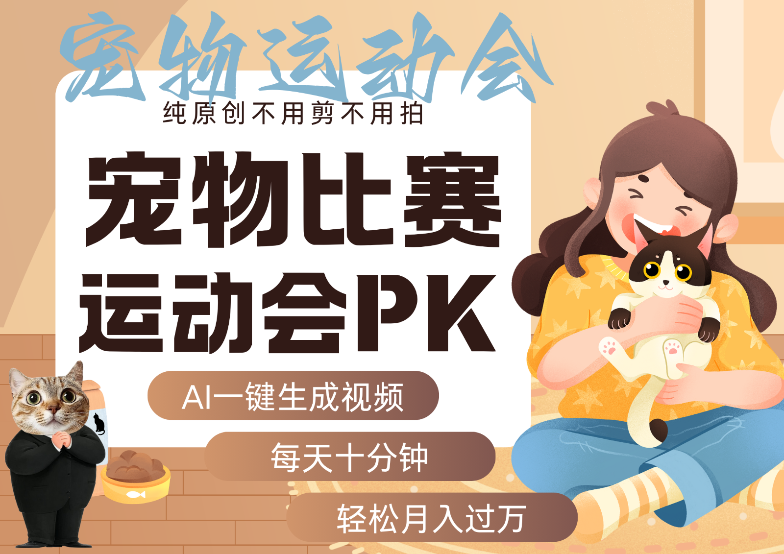 AI萌宠运动员跳水 射击 篮球 足球比赛 每天十分钟 附详细提示词文案库 代替做…-副业心选