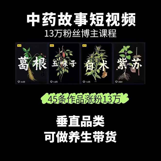 图片[2]-中药文化赛道：溯源故事开发，AI工具实战，平台运营，全方位解锁中医流量变现新路径 - 副业心选-副业心选