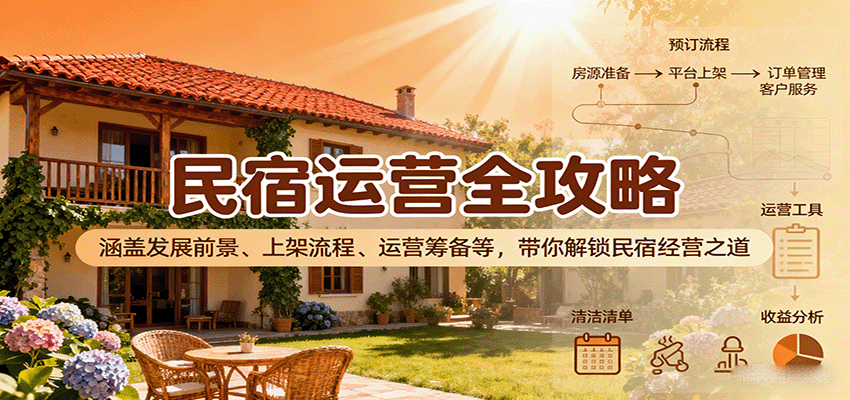 民宿运营全攻略：涵盖发展前景、上架流程、运营筹备等，带你解锁民宿经营之道-副业心选