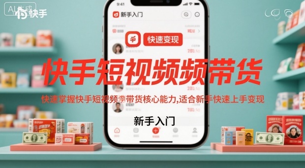 快手短视频带货，快速掌握快手短视频带货核心能力，适合新手快速上手变现 - 副业心选-副业心选