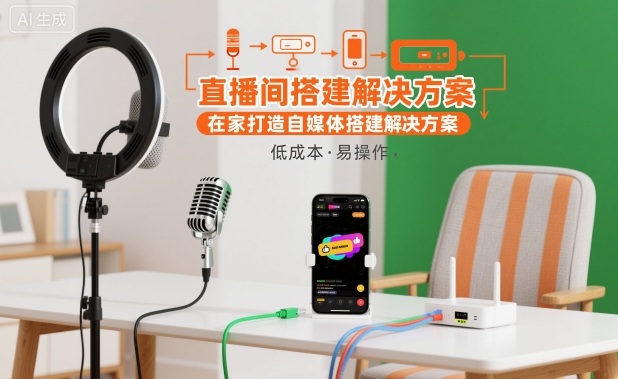 直播间搭建解决方案，在家打造自媒体搭建解决方案-副业心选
