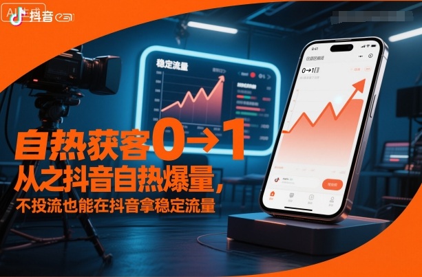自热获客从0到1之抖音自热爆量，不投流也能在抖音拿稳定流量-副业心选