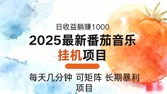 2025年最新番茄音乐人挂机项目，每天几分钟，月入1000＋，可矩阵，一台…-副业心选