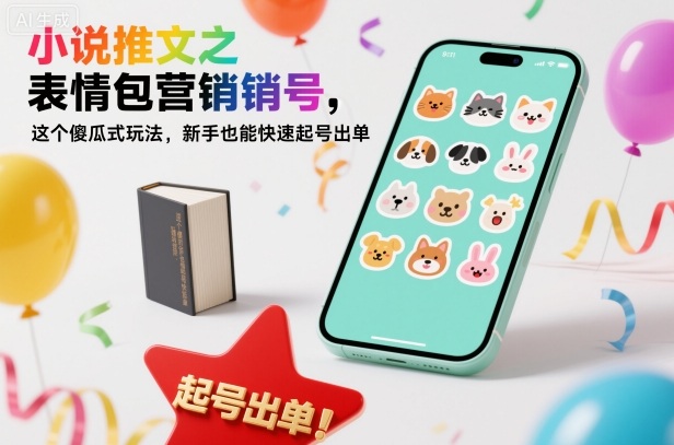 小说推文之表情包营销号，这个傻瓜式玩法，新手也能快速起号出单 - 副业心选-副业心选