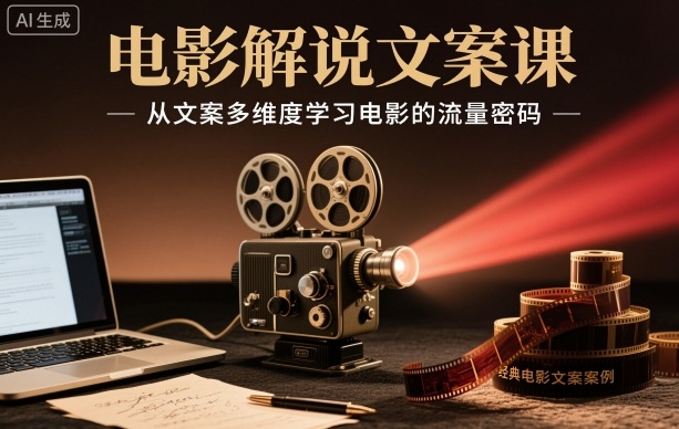 电影解说文案课，从文案多维度学习电影的流量密码 - 副业心选-副业心选