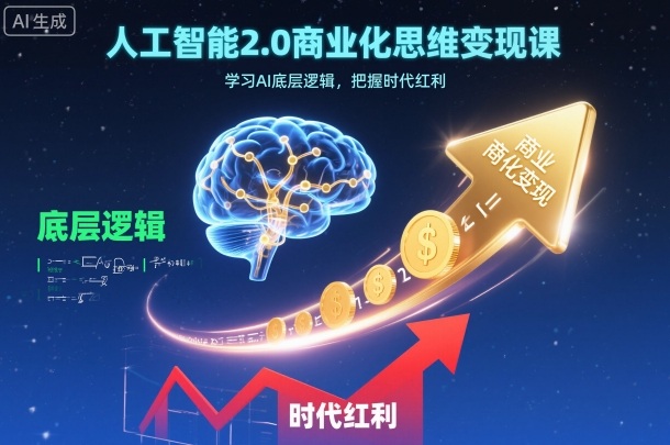 人工智能2.0商业化思维变现课，学习AI底层逻辑，把握时代红利-副业心选