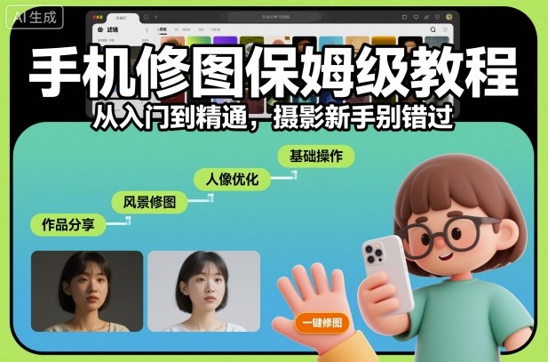 手机修图保姆级教程，从入门到精通，摄影新手别错过 - 副业心选-副业心选