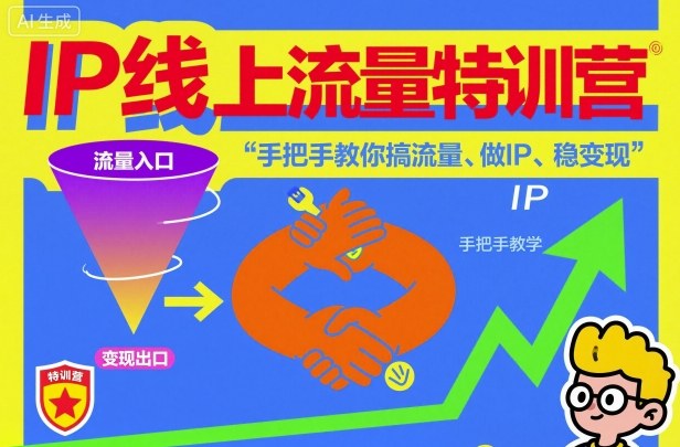 IP线上流量特训营，手把手教你搞流量、做IP、稳变现-副业心选