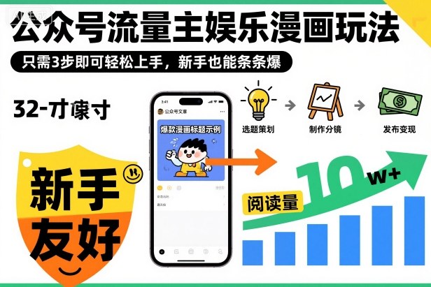 ‍‬⁢‍⁡‍‍⁡​⁣⁤‍‬⁡⁣⁢​⁣‍⁣‌‌⁢​⁡⁡‌​⁢⁣⁢​⁢‌​⁣‬​⁣‬‬⁣⁢​⁢⁣公众号流量主娱乐漫画玩法，只需3步即可轻松上手，新手也能条条爆 - 副业心选-副业心选