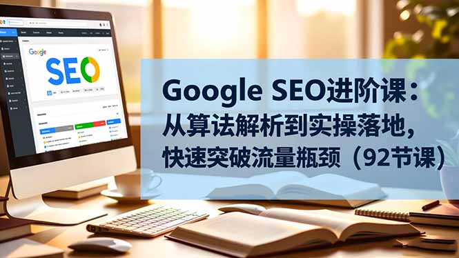 Google SEO进阶课：从算法解析到实操落地，快速突破流量瓶颈(92节课-副业心选