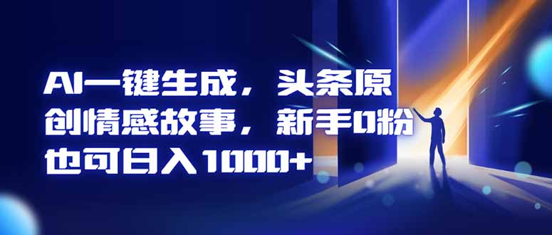 AI一键生成，头条原创情感故事，新手0粉也可日入1000+-副业心选