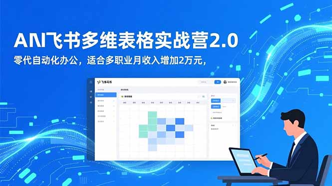 AI+飞书多维表格实战营2.0：零代码自动化办公，适合多职业月收入增加2万元 - 副业心选-副业心选