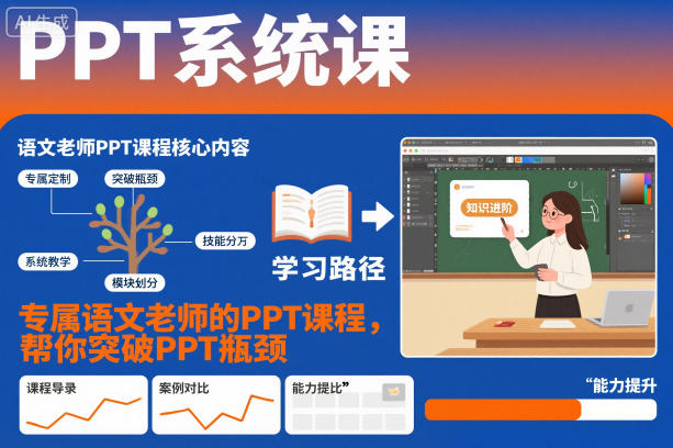 PPT系统课，专属语文老师的PPT课程，帮你突破PPT瓶颈-副业心选