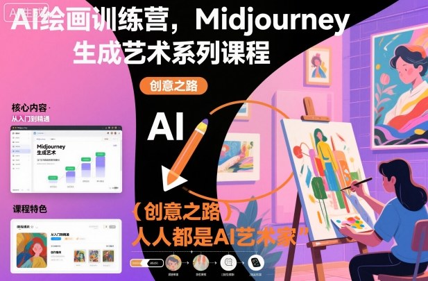 AI绘画训练营，Midjourney生成艺术系列课程，人人都是AI艺术家-副业心选