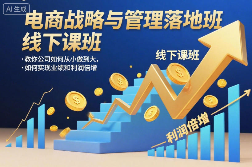 电商战略与管理落地班线下课，教你公司如何从小做到大，如何实现业绩和利润倍增【录音】 - 副业心选-副业心选
