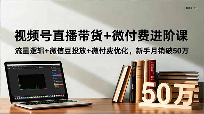 视频号直播带货+微付费进阶课：流量逻辑+微信豆投放+微付费优化，新手月销破50万-副业心选