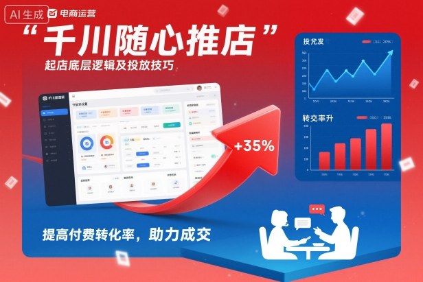 千川随心推起店底层逻辑及投放技巧，提高付费转化率，助力成交 - 副业心选-副业心选