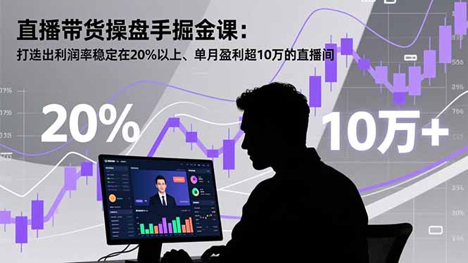 直播带货操盘手掘金课：打造出利润率稳定在20%以上、单月盈利超10万的直播间-副业心选