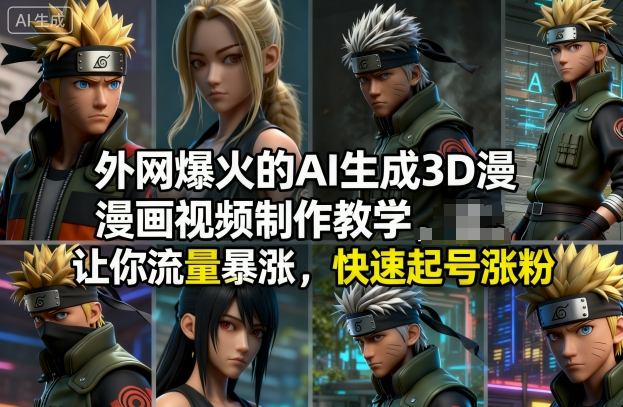 外网爆火的AI生成3D漫画视频制作教学，让你流量暴涨，快速起号涨粉！-副业心选