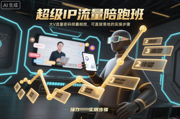 超级IP流量陪跑班，大V流量密码倾囊相授，可直接落地的实操步骤-副业心选