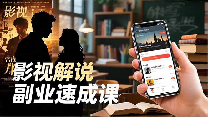 Tk影视解说副业速成课，软件安装、全流程实操、爆款预设，新手两周变现-副业心选