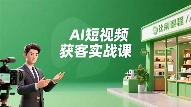 AI短视频获客实战课，数字人创作、实体行业应用、精准引流，30天获取客源月入6万+-副业心选