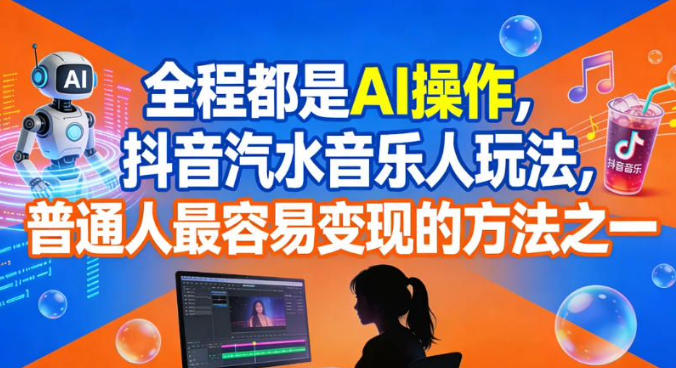 全程都是AI操作，抖音汽水音乐人玩法，普通人最容易变现的方法之一-副业心选