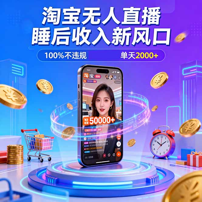 淘宝无人直播，不违规不封号，直播100小时卖了5万，年底旺季！ - 副业心选-副业心选