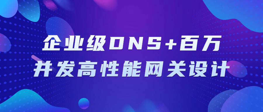 企业级DNS+百万并发高性能网关设计-副业心选