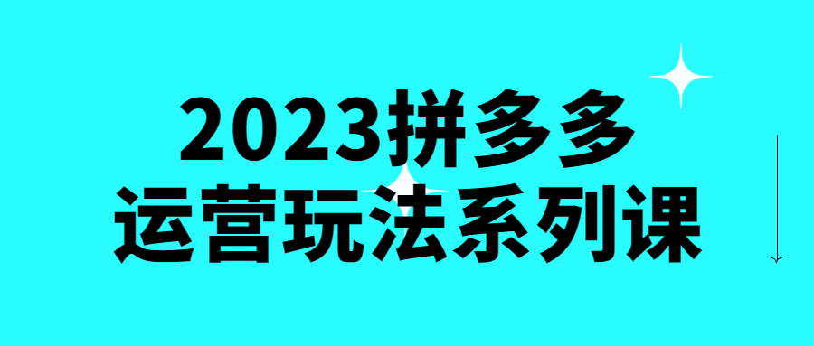 2023拼多多运营玩法系列课-副业心选